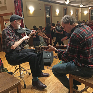 George Wilson and Larry Unger playing for a contra dance